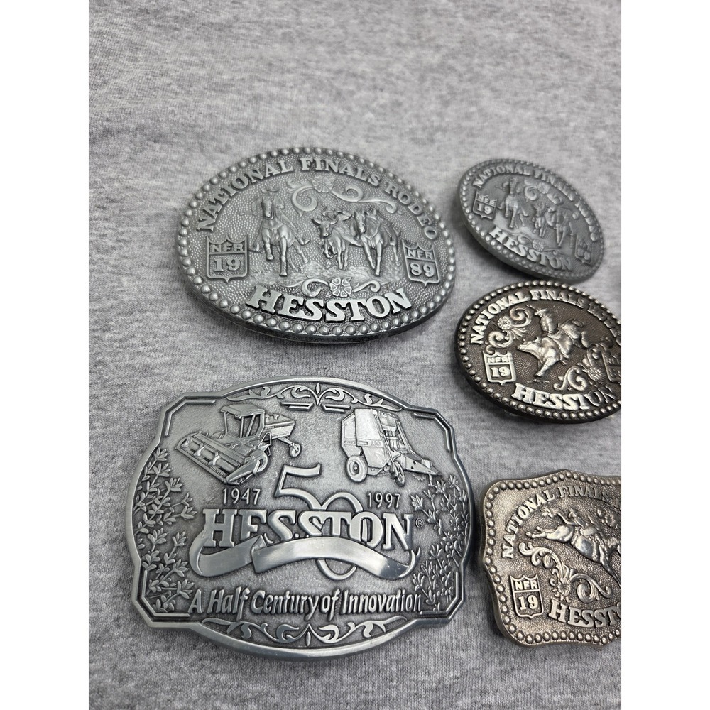 Lot of 7 National Finals Rodeo Belt Buckles 1986 1988 1989 1999 Hesston NFR - Picture 12 of 13